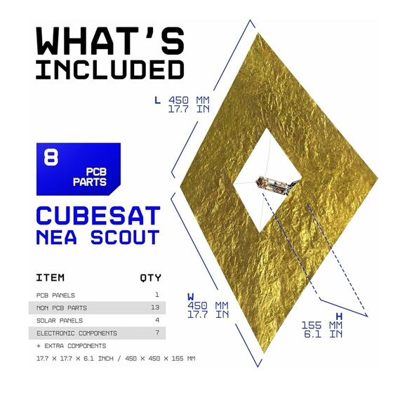 Near Earth Asteroid Scout Model Educational STEM & Electrical Engineering Kit - Picture 4 of 6